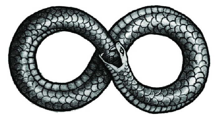 Serpiente ouroboros devorándose a si misma